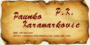 Paunko Karamarković vizit kartica